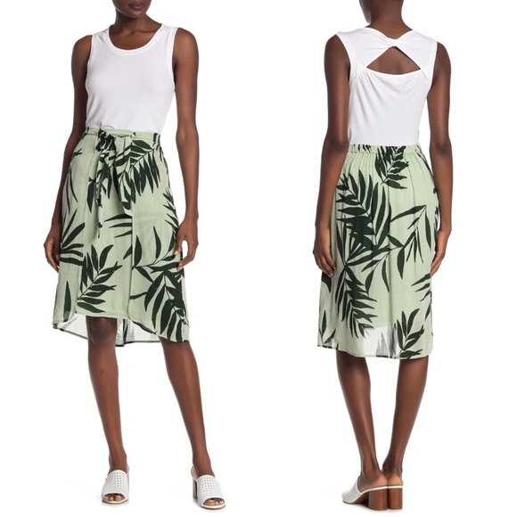 Michael Stars Palm Leaf Print Tulip Skirt - Picture 2 of 8